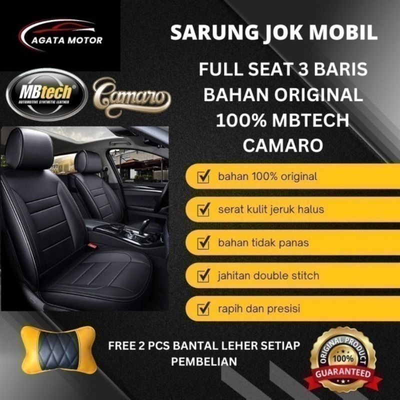 Sarung Jok Innova Grand 2012 - 2015 3 Baris Bahan MBtech Camaro / Sarung Jok Mobil 3 Baris / Jok Mob