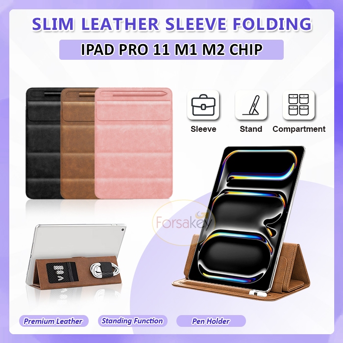 iPad Pro 11 Inch 2018 2020 2021 2022 M1 M2 Chip 1st 2nd 3rd 4th Gen Generation 2in1 Leather Sleeve S