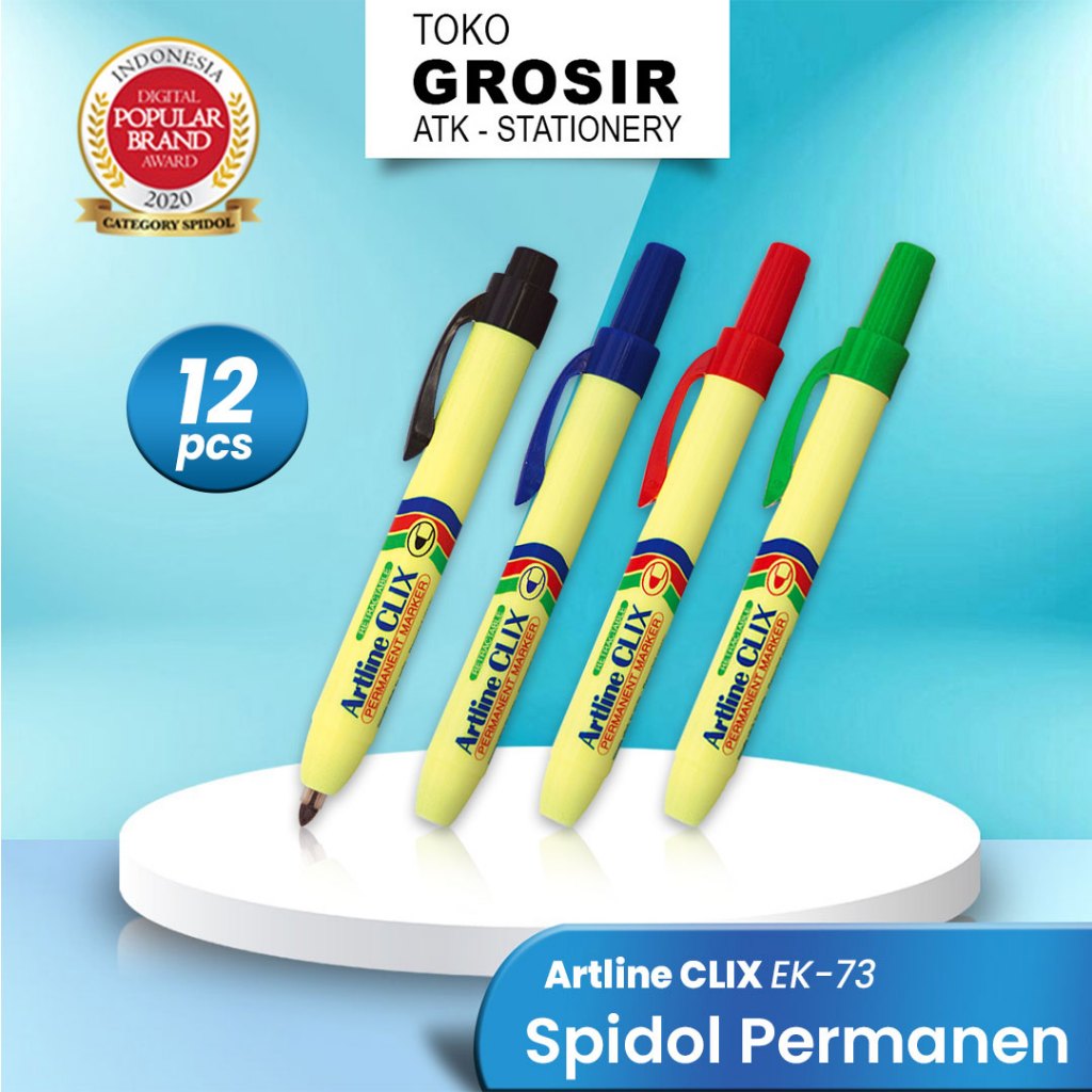 

GROSIR Spidol Permanen Artline CLIX 73 (12 PCS) / EK-73 Spidol Permanen Cekrek / EK 73