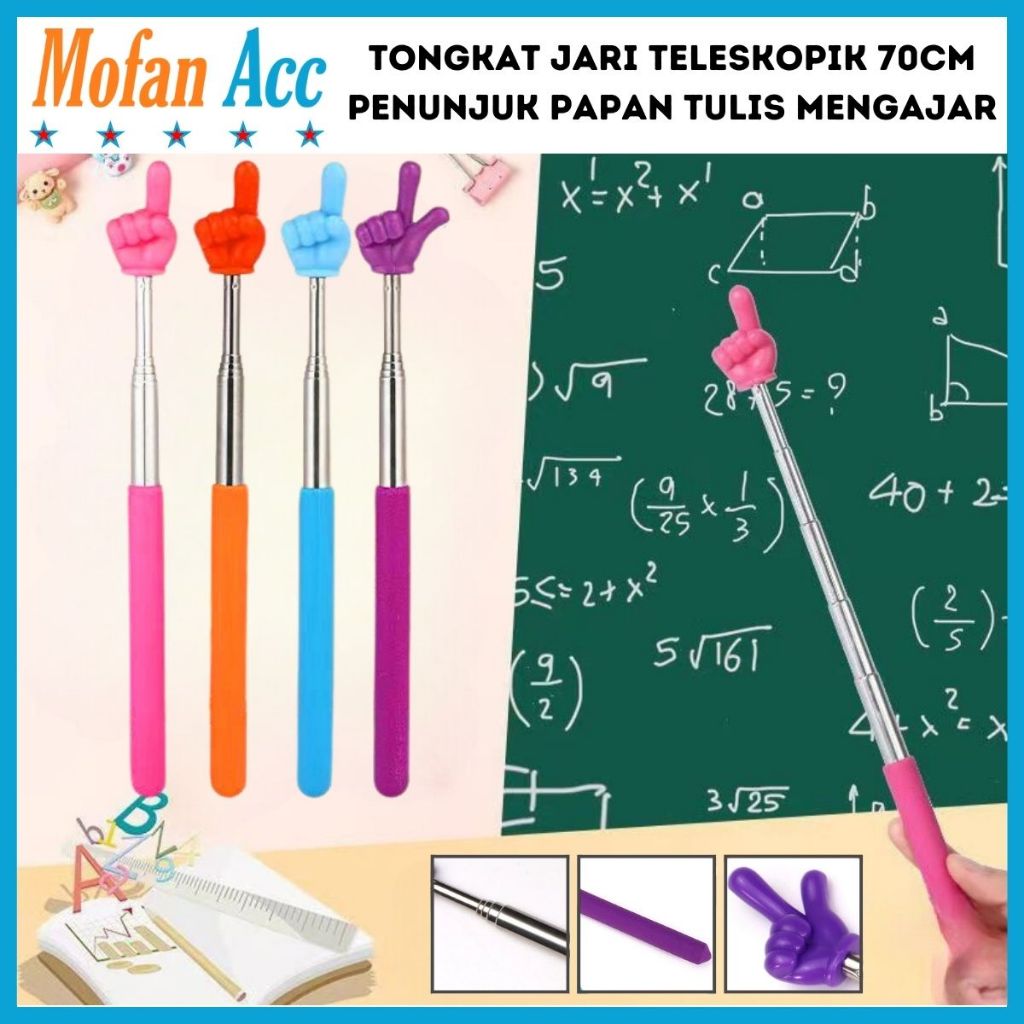 

Tongkat Penunjuk Papan Tulis Bentuk Jari Extendable Pointer Teleskopik / Alat Bantu Mengajar Untuk Kantor Pelajar Guru