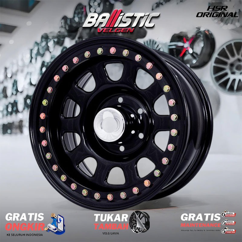 Velg Offroad Original HSR Type BEADLOCK MOKUPO Ring 17 Lebar 9 Lubang baut 6X139,7 ET0 Velg BEADLOCK