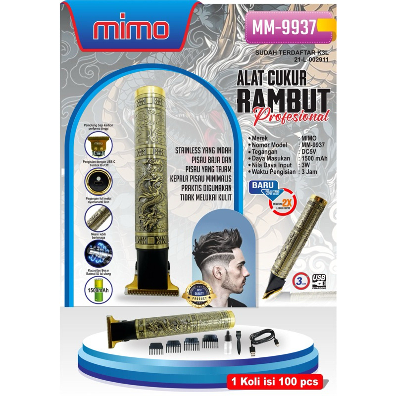 MIMO MM9937 Pencukur Rambut Portable Clipper Portable