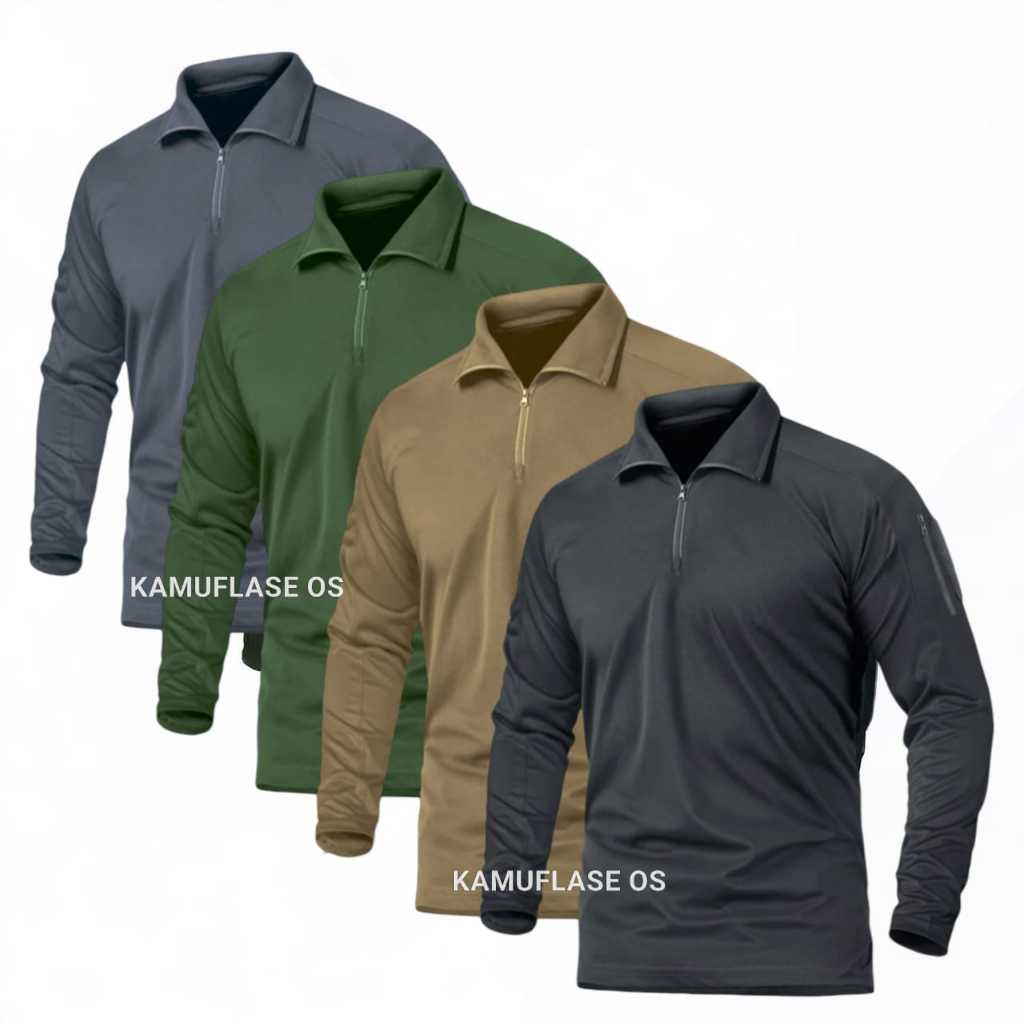 Combat Shirt kaos tactical polos panjang baju BDU TNI Polri securty banser PP Kaos Army wangki Jerse