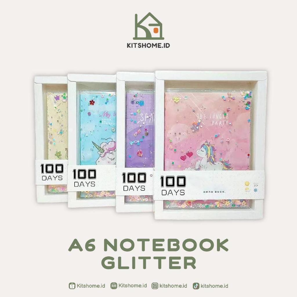 

A6 Notebook glitter/ Buku catatan diary jurnal/ Buku tulis notebook kartun