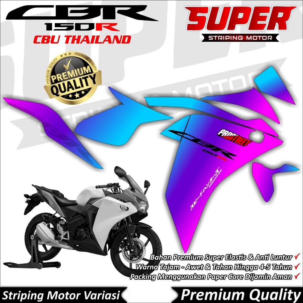 Stiker CBR 150r K45 Thailand Anti Luntur keren Striping CBR CBU Thailand Striping Honda CBR K45 Thai