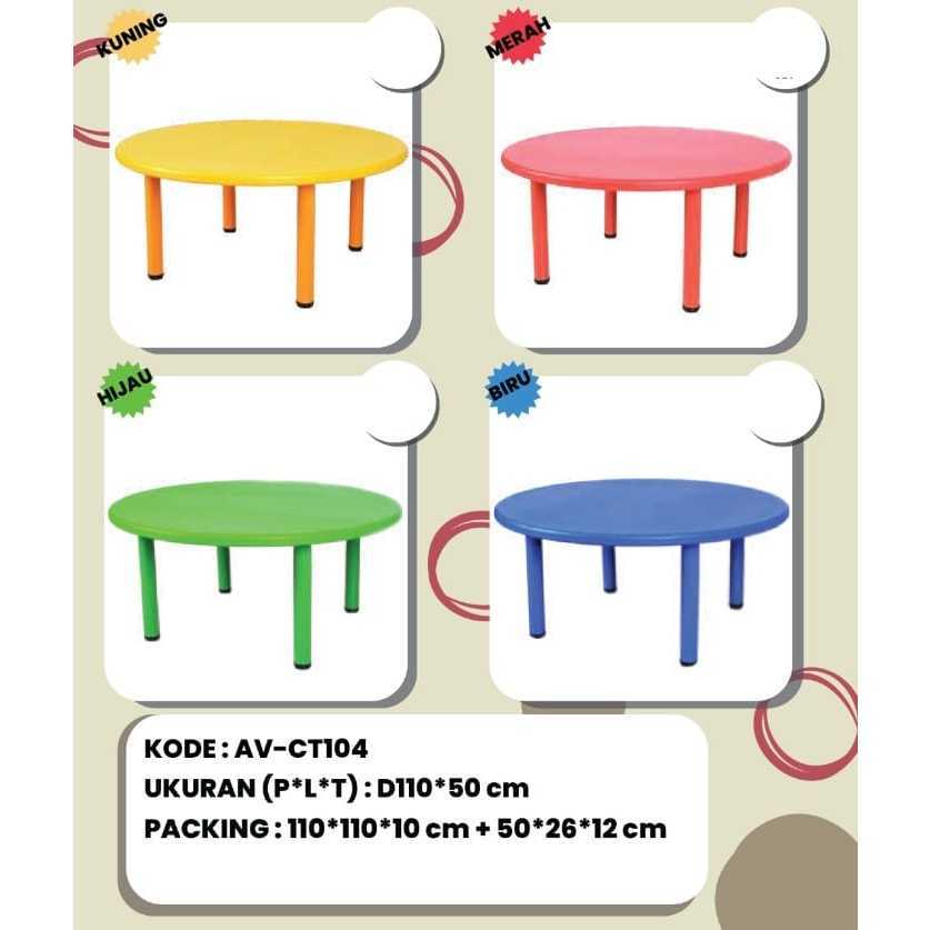 Meja Belajar Anak Bentuk Bulat Multifungsi Table Set Meja Kursi Anak TK PAUD Berkualitas Murah Kokoh