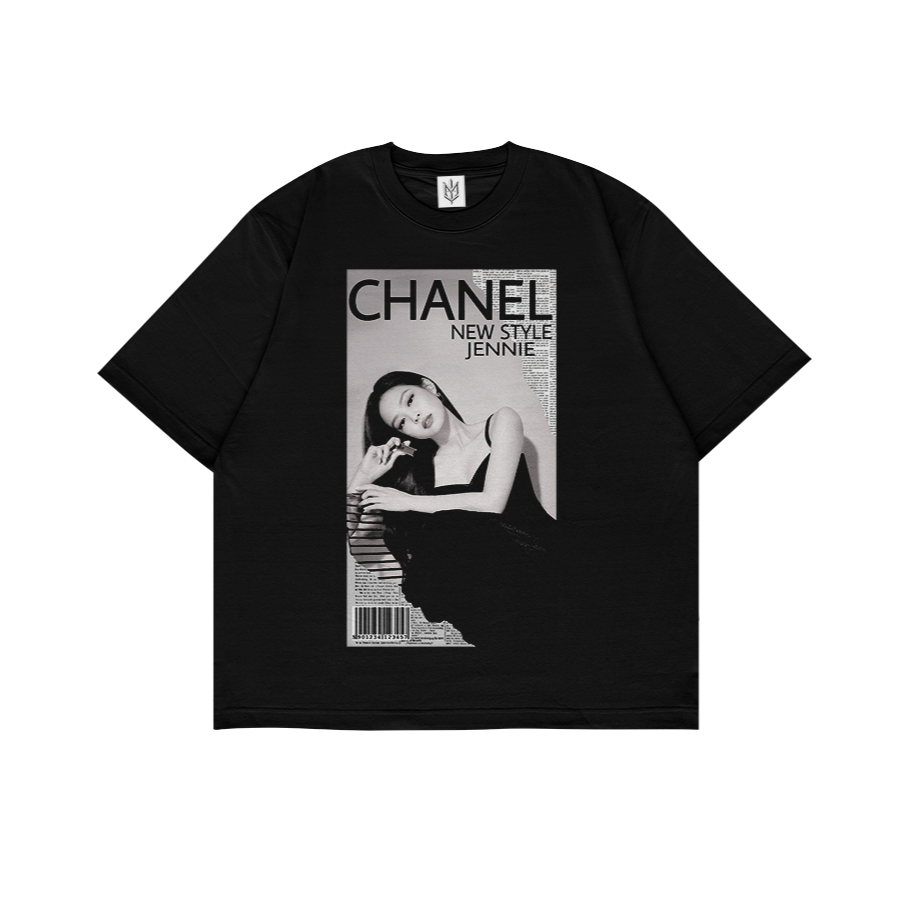KAOS BAJU CHANEL JENNIE | T-SHIRT OVERSIZE HITAM STYLE Y2K VINTAGE BOOTLEG GRUNGE | PRIA WANITA DEWA