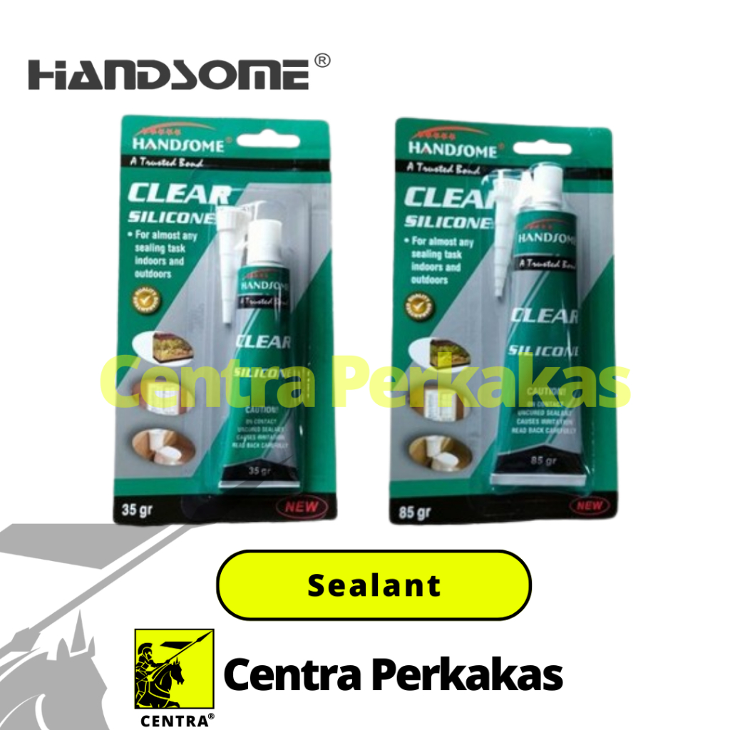 HANDSOME Lem Silicone Sealant Bening 35gr & 85gr - Lem Kaca Akuarium Serbaguna Clear