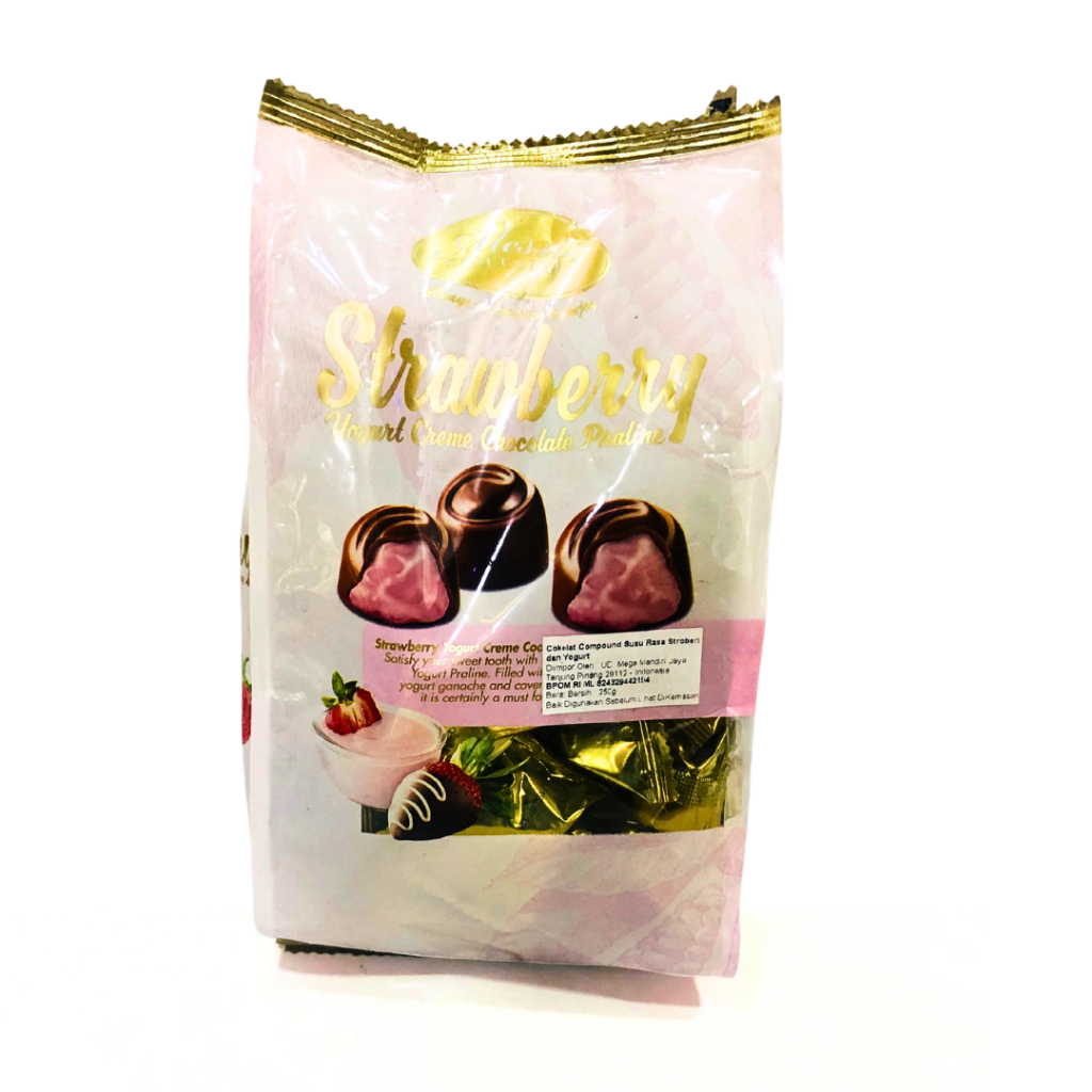 

Cokelat Alessio Rasa Strawberry | Alessio Cioccolato 250g | Strawberry Creme Chocolate Praline