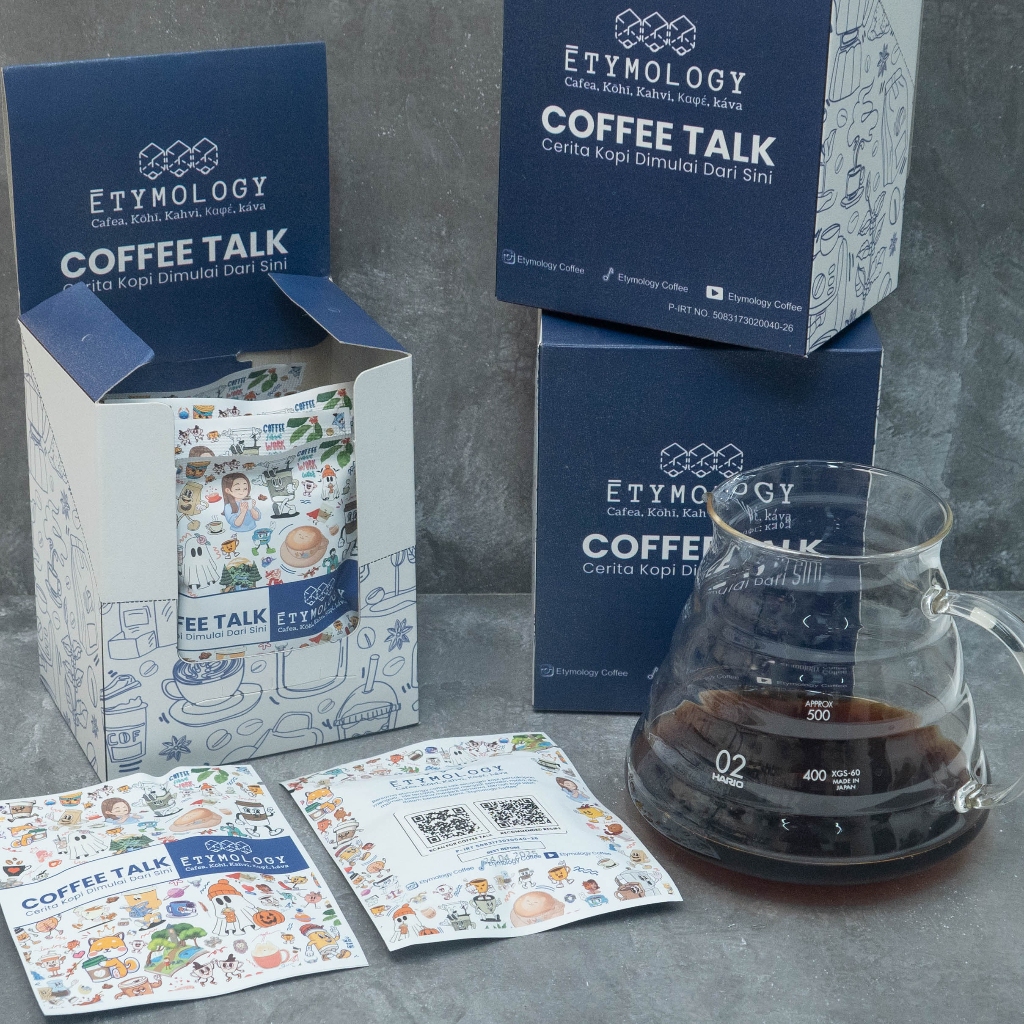 

Etymology Coffee Talk Single Dose Series - Horor Edition | 1 Pack Isi 5 Pcs Kopi Mix Robusta & Arabica
