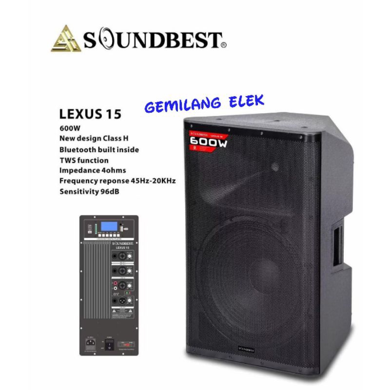 Speaker Aktif SOUNDBEST LEXUS 15 Original 15 inch sepasang