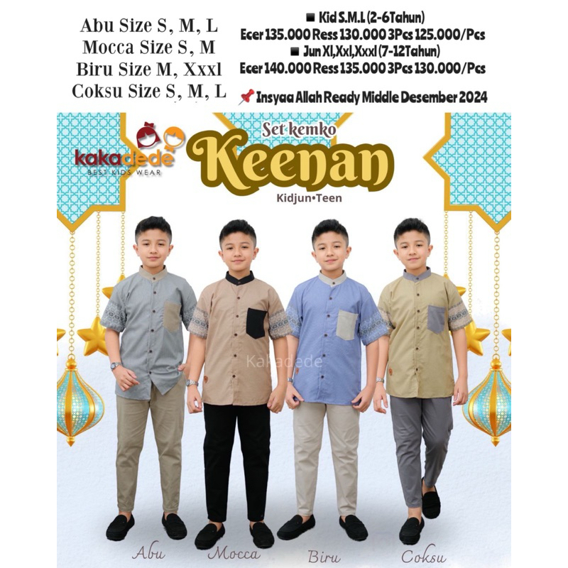 PRE ORDER SET KEMEJA KEENAN / SET KOKO KAKADEDE / SET KAKADEDE / SET KEENAN KAKADEDE