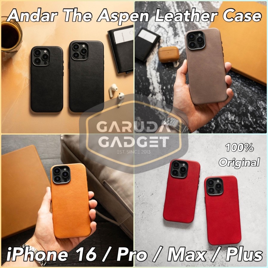 Leather Case iPhone 16 Pro Max Plus Andar The Aspen Casing Cover Camera Control Button Original New
