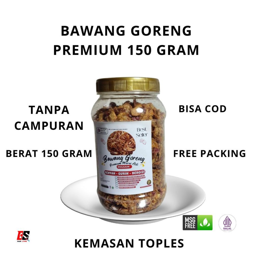 

Bagor Bawang goreng Brebes premium tanpa campuran 150 gr free packing termurah