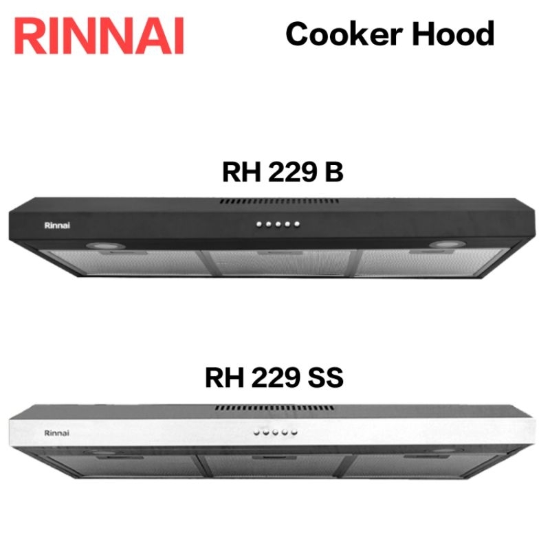 Cooker Hood Rinnai 90 Cm RH-229 B Dan RH 229 SS Stainless