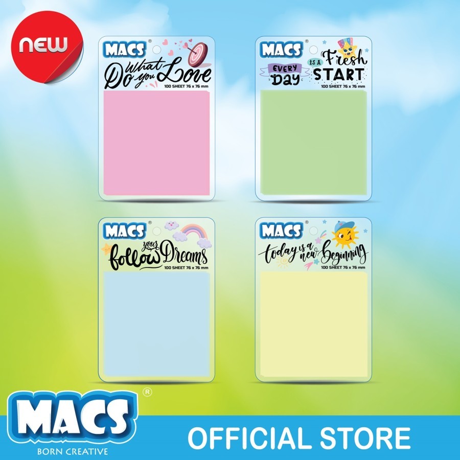 

TBMO STICKY NOTES MACS 76X76 ISI 100 SHEET