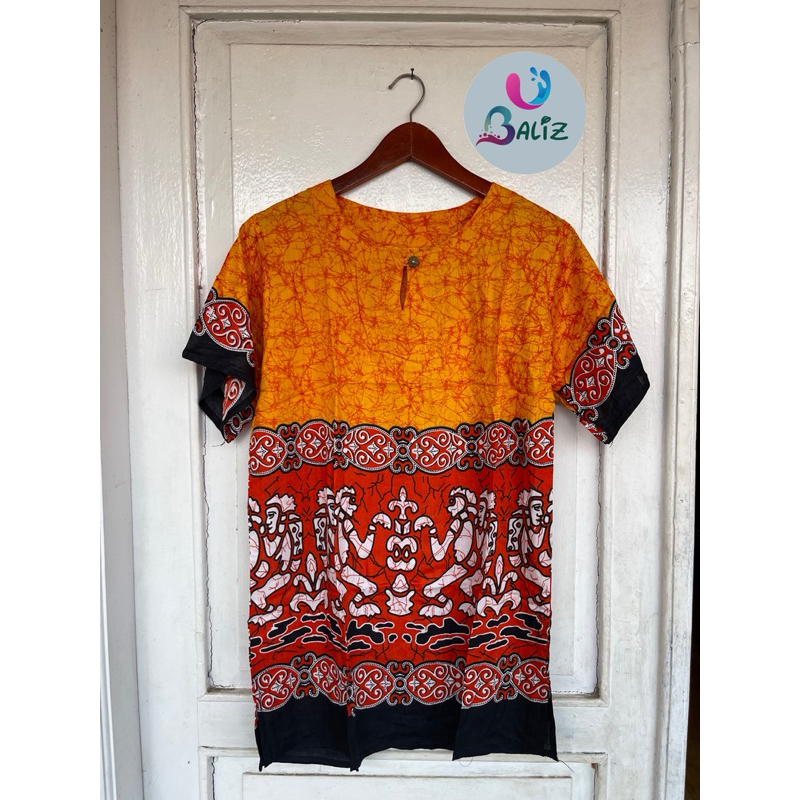 baju pantai bali motif purba 1 - baju santai - baju barong - baju distro - kaos oblong - kaos barong