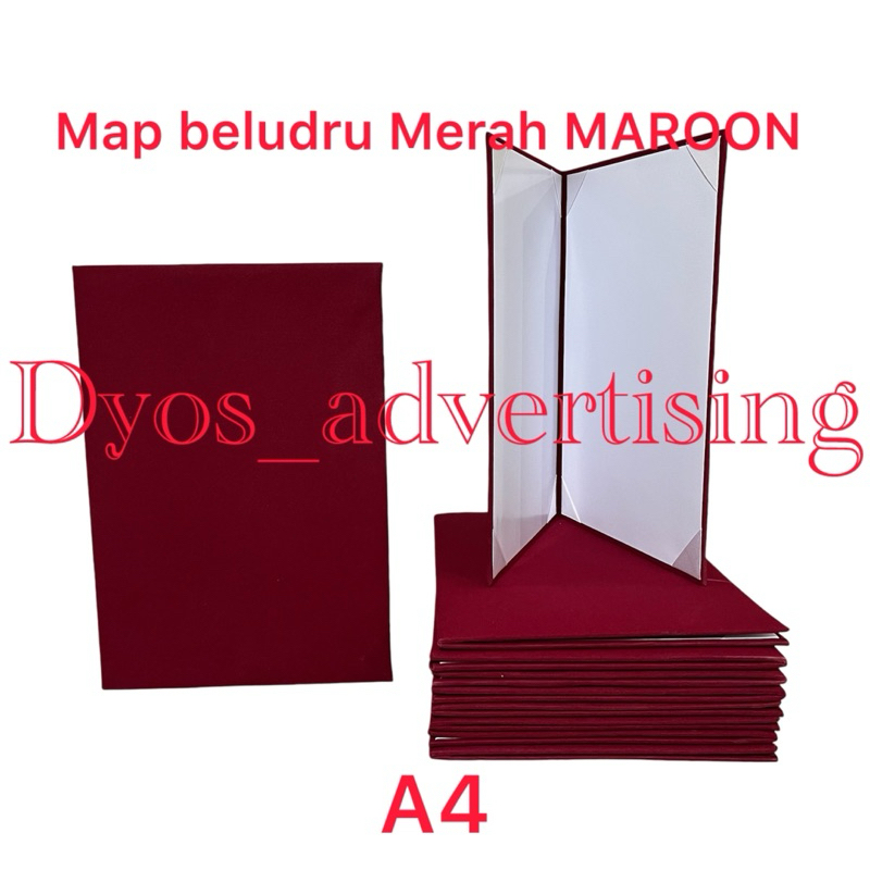 

Map beludru map kantor map sekolah Merah Maroon A4