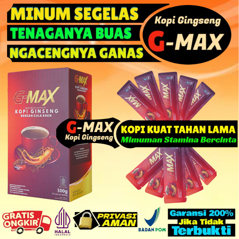 

promo spektakuler dihari ini kopi g-max kopi gingseng stamina minuman enak tahan lama bpom halal menambah kuat