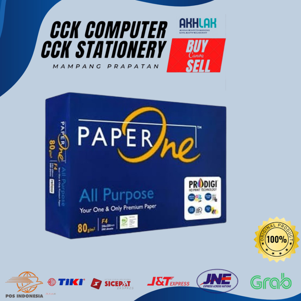 

Paper One 80GR A4 / Kertas Fotocopy / Kertas Print / Kertas Paper One