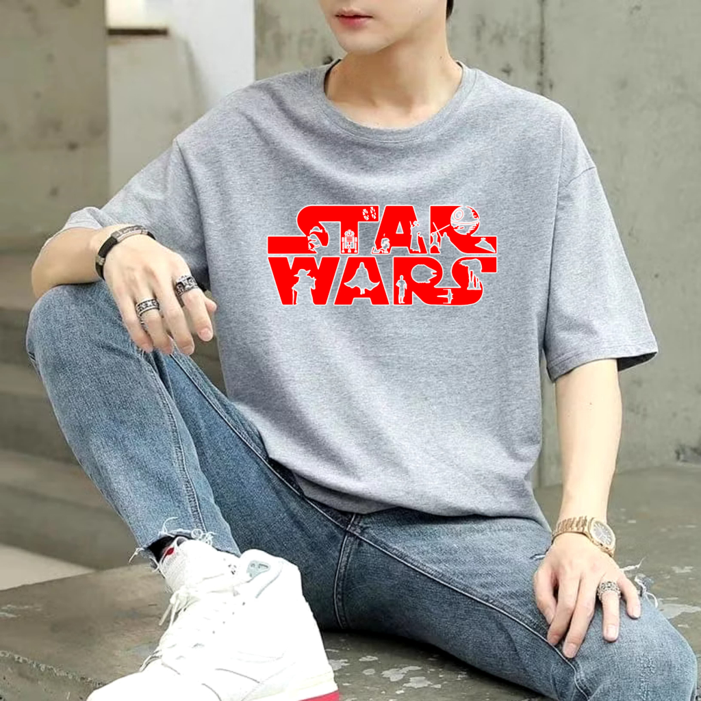 BAJU KAOS ORIGINAL STAR WARS MERAH COCOK UNTUK PRIA DAN WANITA DENGAN BAHAN KATUN