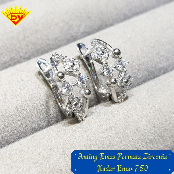 Anting Emas Permata Kadar Emas 750