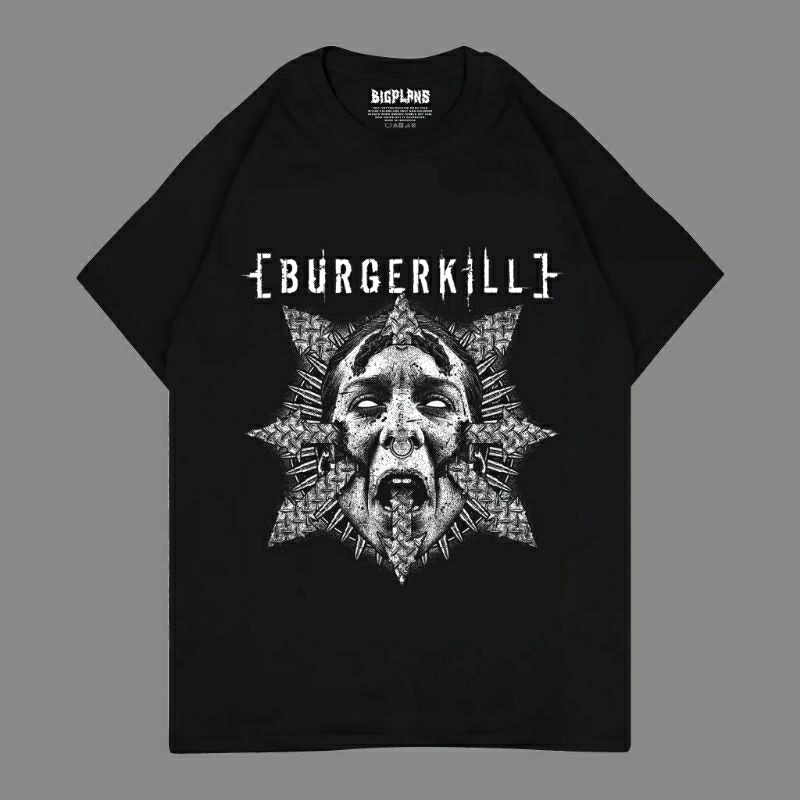 KAOS METAL BURGERKILL BERMATA PUTIH/KAOS DISTRO MUSIK METAL MURAH BERKUALITAS