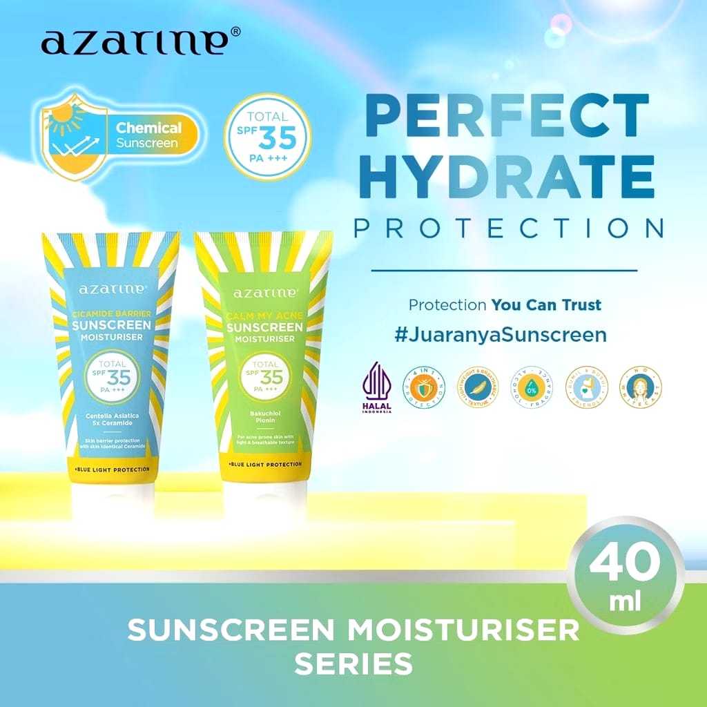 Azarin calm my acne suncreen moisturizer spf35/m- 40ml