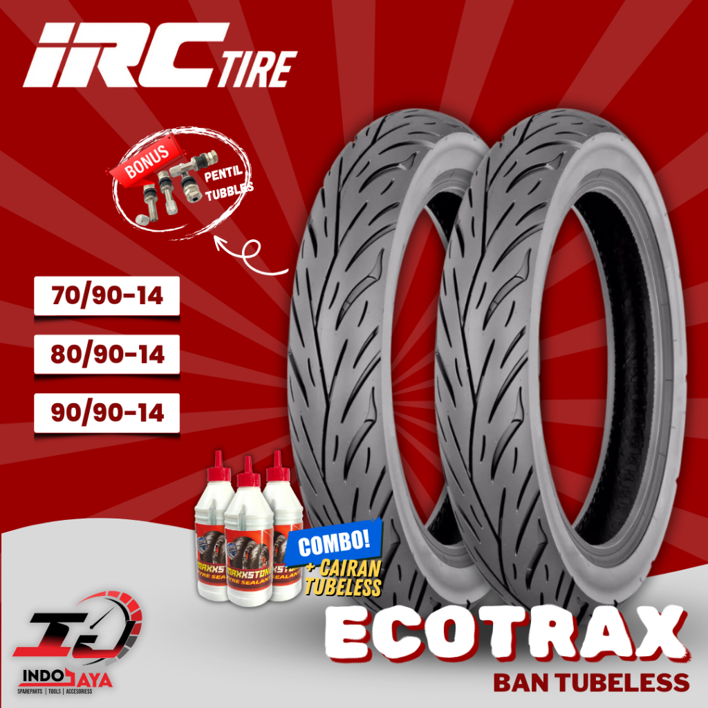 [READY COD] BAN LUAR TUBELESS IRC ECOTRAX NR96 (70/90-14 - 80/90-14 - 90/90-14) BAN MATIC DEPAN BELA