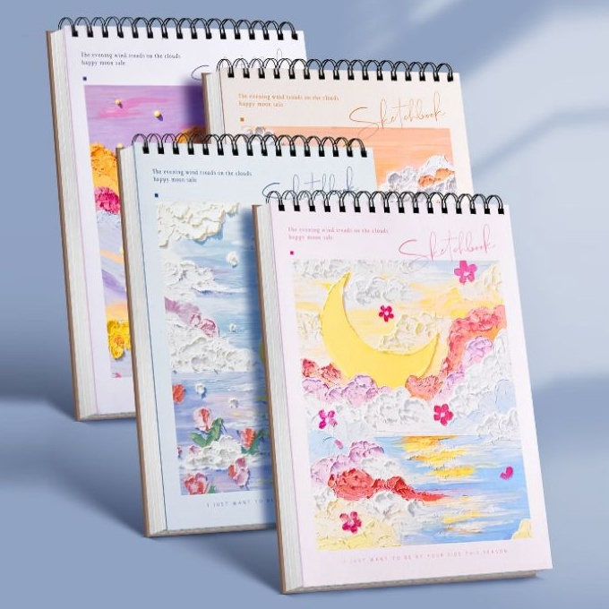 

FG2 Sketchbook A4 Buku Gambar A4 Buku Sketsa Cover Gambar 3D Sketchbook Vertikal Jilid Spiral 45 Lembar 9 Halaman