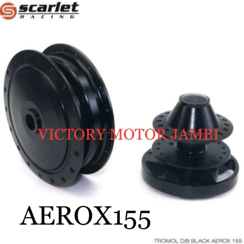 TROMOL DEPAN BELAKANG SET AEROX155 BLACK SCARLET RACING