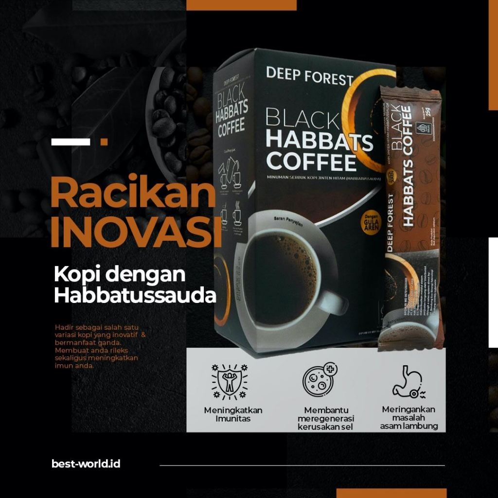 

KOPI HITAM // BLACK HABBATS COFFEE MINUMAN SERBUK KOPI JINTEN HITAM BPOM HALAL 1 BOX ISI 10 SACHET