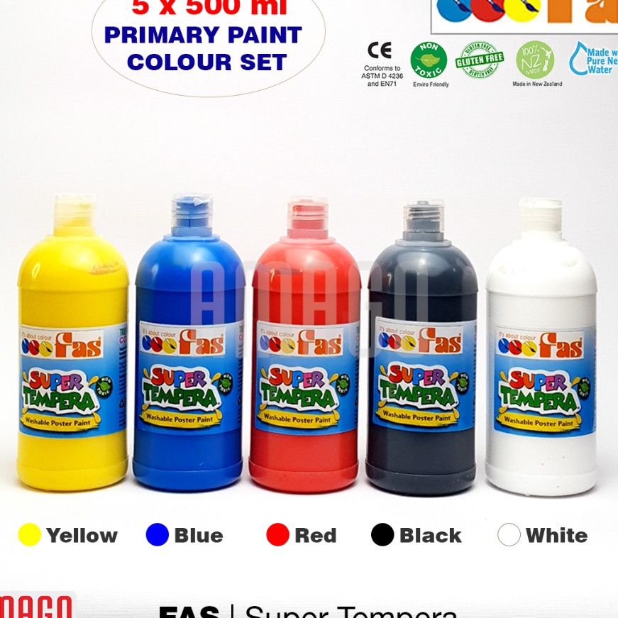 

Cashback 5 Warna FAS Tempera Yellow Blue Red Black White 5 x ml
