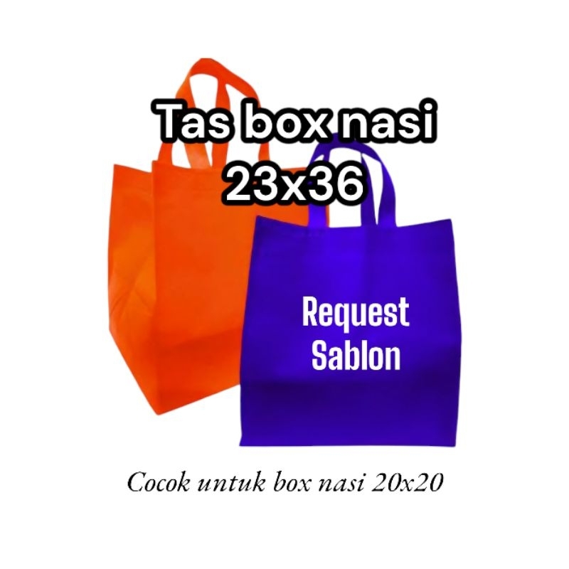 

Tas box nasi 20x20cm free sablon 1 sisi 1 warna