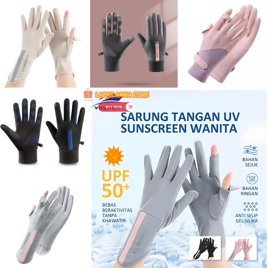 Sarung Tangan Motor Wanita Pria Anti UV / Sarung Tangan anti UV / Kaos Tangan Anti UV
