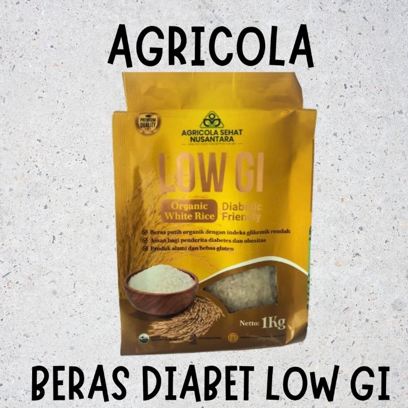 

Agricola Beras Diabetes Organik LOW Gi Organik Premium,Vakum,1kg,NonGMO,Rendah Glikemik,,diabetes