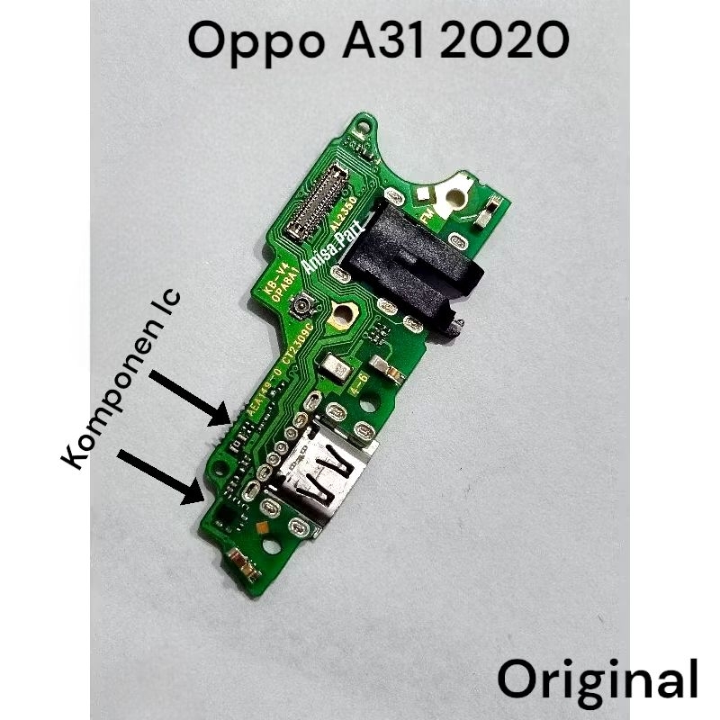 Connector Charger Oppo A31 2020 Original Full Komponen Ic Papan Board Charger Mic Oppo A31