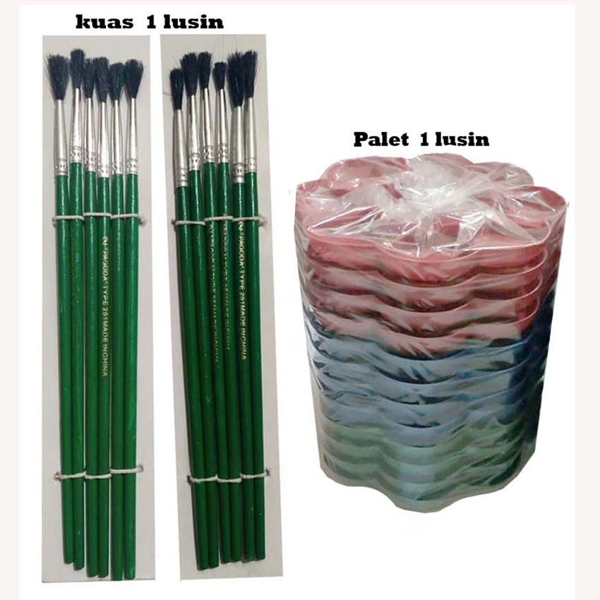 

Kilat alat lukis kuas palet 2 lusin campur dan perlengkapan mewarnai lain nya