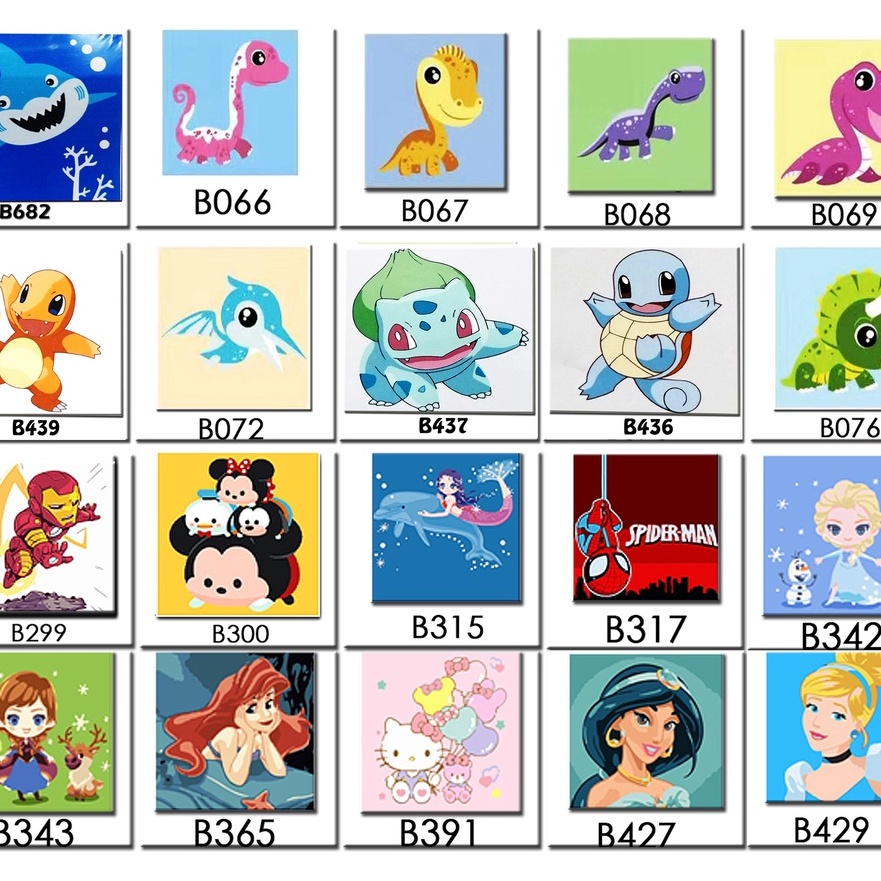 

KP8 METH DINO ANIMAL PRINCESS PIKACHU PAINT BY NUMBER PAINTING BY NUMBERS DIY COLORING KIDS MELUKIS KANVAS ANAK LENGKAP MEWARNAI MUDAH AMAN LUCU LENGKAP 1 SET ALL IN ONE FRAME KAYU