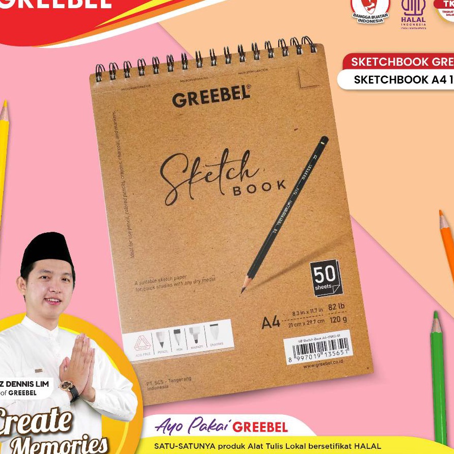 

Wah GREEBEL Buku Gambar Sketch Book A4 5 Lembar 123 Buku Sketsa Drawing Book