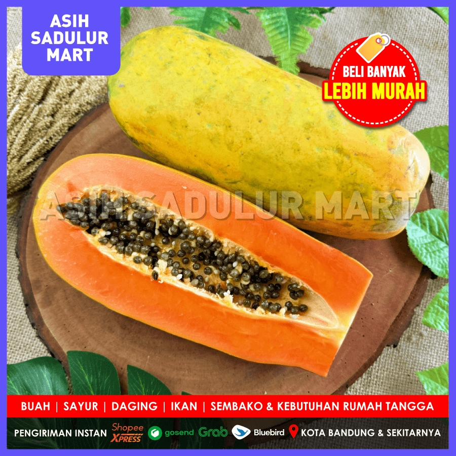 

Pepaya California Buah Segar Bandung (1 Buah) | Asih Sadulur Mart