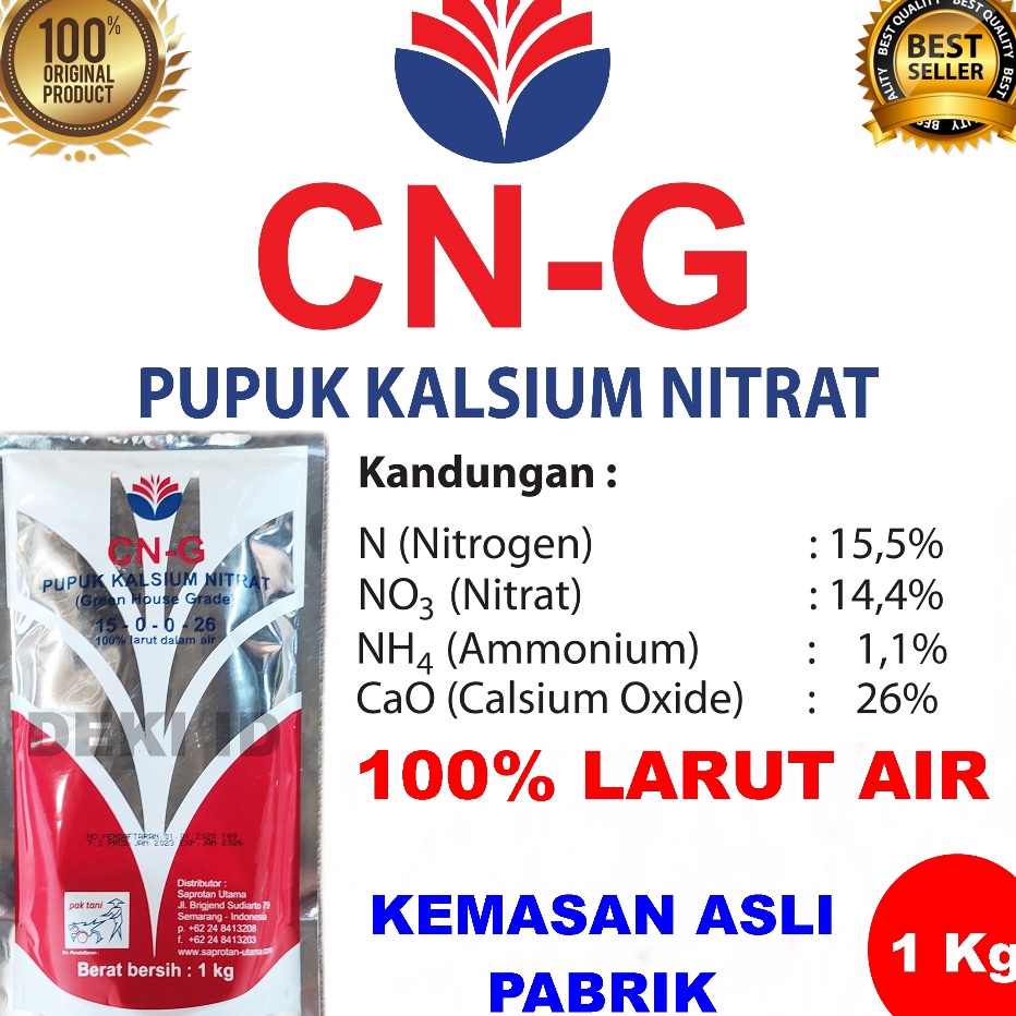 MURAH LEBAYYYY CNG Pak Tani 1 Kg Pupuk Kalsium Nitrat Calcium CNG Kemasan Pabrik Hidroponik Green Ho