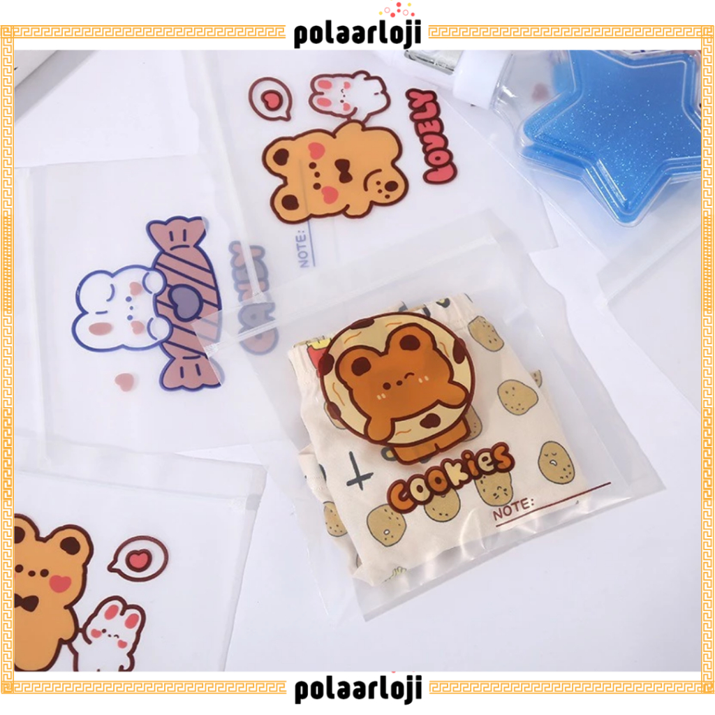 PA Plastik Cookies Ziplock Packing Serbaguna Plastik kue Plastik Permen Karakter Kantong Kemasan Kue
