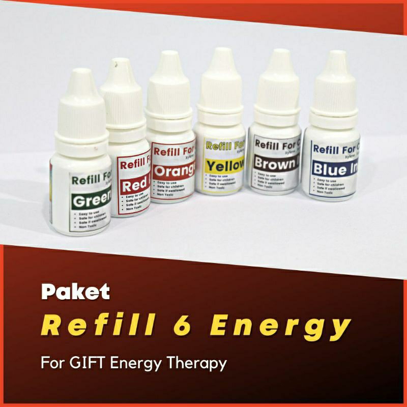Paket Refill spidol sujok 6 warna 6 energi sixki / Alat sujok / Alat terapi sujok