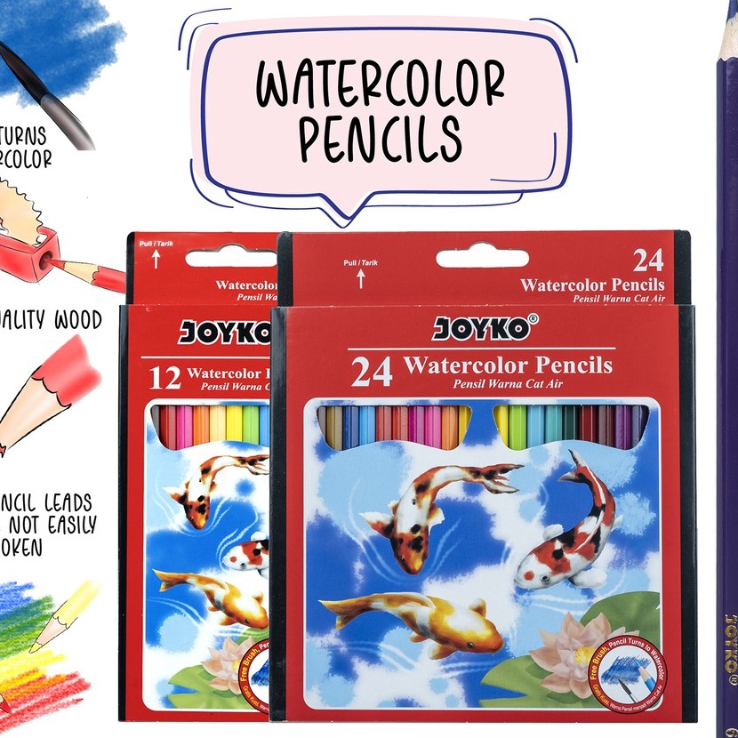 

Limit Joyko Pensil Warna Cat Air Watercolor Pencils Hexagonal Grip