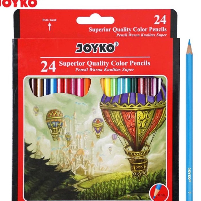 

KF7 Pensil Warna Panjang 24 Warna Joyko CP11 Color Pencils 24 W