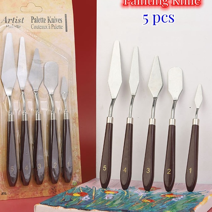 

Terbatas si Set Isi 5 Spatula Lukis Painting Knife Pisau Palet Lukis