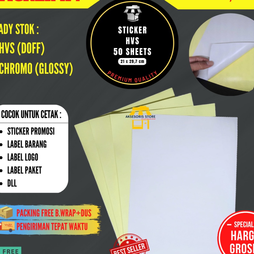 

FG2 STIKER LABEL A4 ISI 5 LEMBAR KES STICKER UKURAN A4