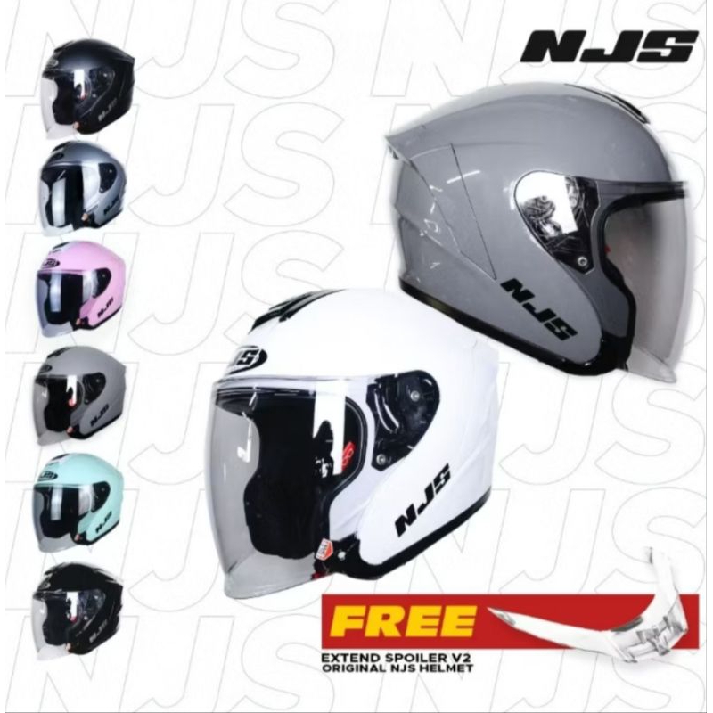 HELM NJS KAIROZ SOLID, BONUS SPOILER 3D, SINGLE VISOR DARKSMOKE,SLOT INTERCOM ORIGINAL