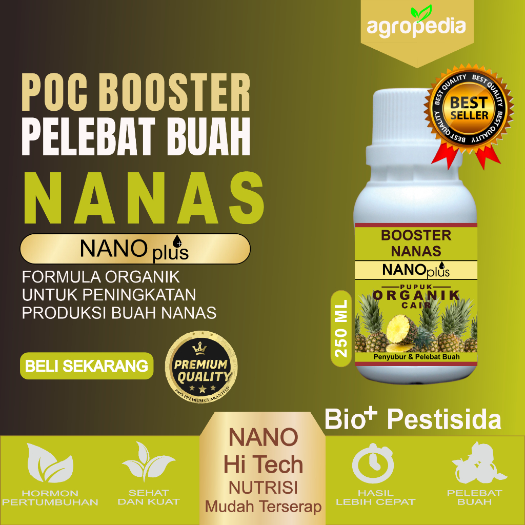 NUTRISI BOOSTER Pupuk Nanas Agar Cepat Berbuah, Super Pelebat Buah Nanas,  Pupuk Perangsang Nanas, A